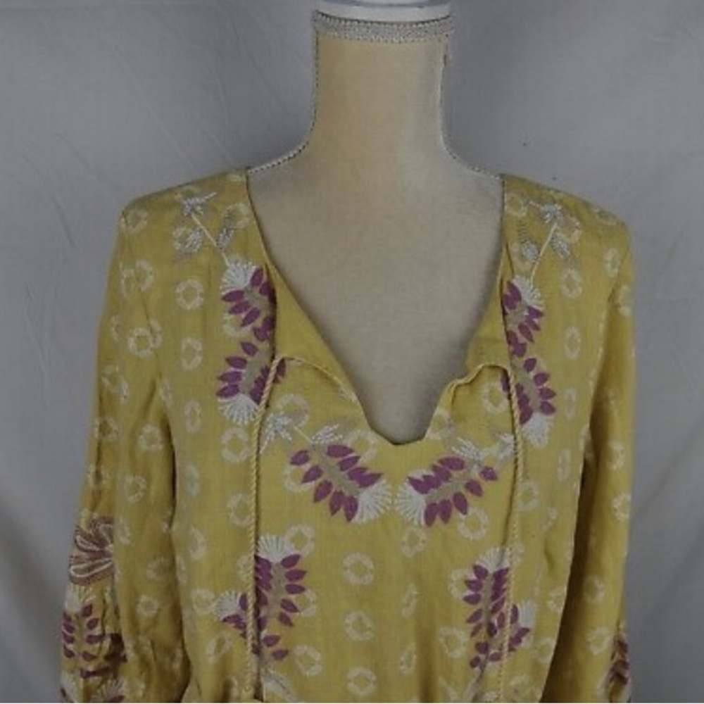 Embroidered Linen Midi Dress Caftan / Resort Wear NWT XS - Picture 11 of 15